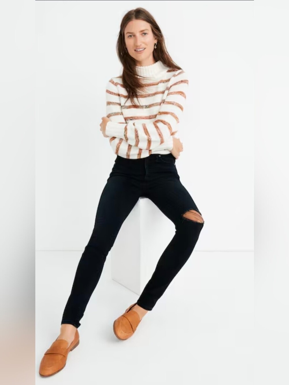 Madewell Skinny Blue Jeans 30x32 High Rise Dark Wash Knee Rip Edition 2016 Vibes